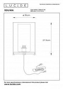 Настольная лампа декоративная Lucide Dounia 78594/27/30