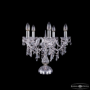 Настольная лампа декоративная Bohemia Ivele Crystal 1403 1403L/5/141-39 Ni