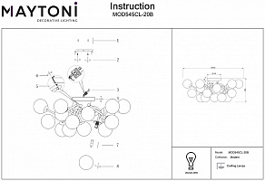Потолочная люстра Maytoni Dallas MOD545CL-20B
