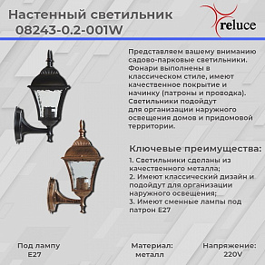 Светильник на штанге Reluce 8243 08243-0.2-001W BKG