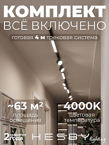 Комплект трековый Hesby Lighting Skylite №14 HSBL_kompl_S014_NI4B4K