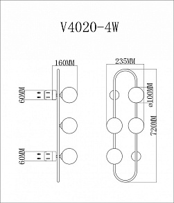 Накладной светильник Moderli Krona V4020-4W