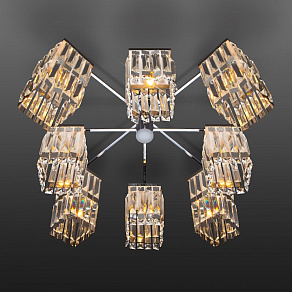 Потолочная люстра Eurosvet Barra 10100/8 хром/прозрачный хрусталь Strotskis