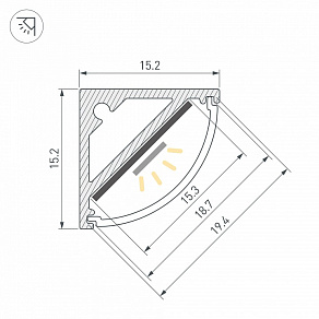 Профиль накладной угловой внутренний Arlight SL-KANT 059782