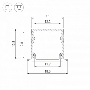 Профиль накладной Arlight SL-MINI 061611