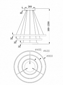 Подвесной светильник Maytoni Rim MOD058PL-L100BS4K