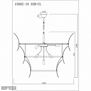 Подвесной светильник iLamp Gramercy 15602-19 ANB+CL