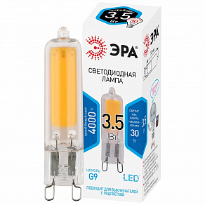 Лампа светодиодная Эра  G9 3.5Вт 4000K LED JCD-3,5W-GL-840-G9