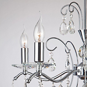 Подвесная люстра Eurosvet Симфония 10059/5 хром/прозрачный хрусталь Strotskis