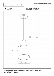 Подвесной светильник Lucide Toledo 74405/01/62