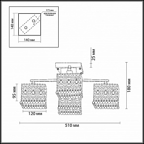 Потолочная люстра Odeon Light Sesam 2835/4C