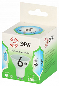 Лампа светодиодная Эра Green Line GU10 6Вт 4000K LED MR16-6W-840-GU10 GL