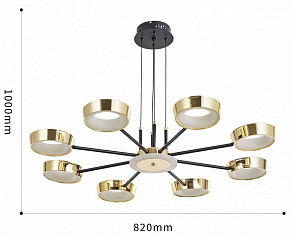 Подвесная люстра Arte Milano Ferrara-71079 271079/8 BK/GD