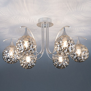 Люстра на штанге Eurosvet Clio 70102/6 серебро