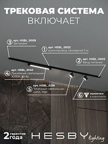 Комплект трековый Hesby Lighting Skylite №14 HSBL_kompl_S014_NI2B3K