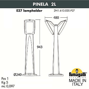Наземный низкий светильник Fumagalli Germana 2N1.613.020.WYF1R