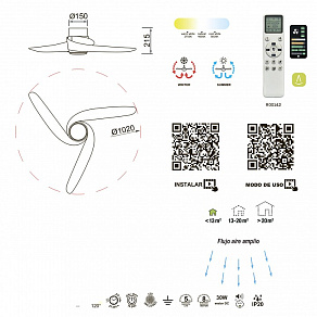 Светильник с вентилятором Mantra Groenland 9066