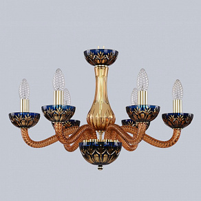 Подвесная люстра Bohemia Ivele Crystal Ivele Crystal 2 1309/6/200 G Am/Amber-Blue/H-1I