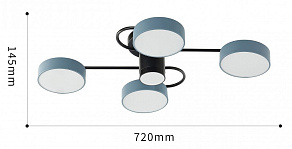 Потолочная люстра Arte Milano Ferrara 253039/4+1 Bk/Gr