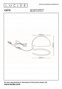 Настольная лампа декоративная Lucide Cato 46516/01/31