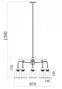 Люстра на штанге Freya Louise FR4167-PL-05-BL