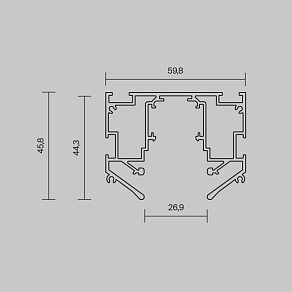 Трек встраиваемый Maytoni Technical  TRX034-SCHN-422W