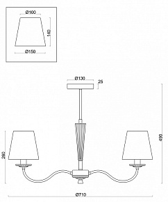 Люстра на штанге Freya Osborn FR2027PL-05BS