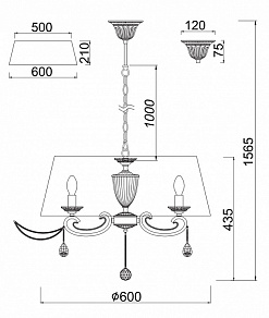 Подвесной светильник Freya Brossard FR2904-PL-05C-BZ