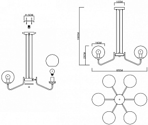 Подвесная люстра EVOLUCE Scorze SLE1097-303-06