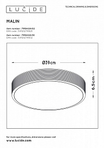 Накладной светильник Lucide Malin 79184/24/02