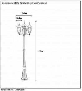 Фонарный столб Lucide Tireno 11835/03/30