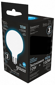 Лампа светодиодная Gauss Filament E27 10Вт 4100K 189202210