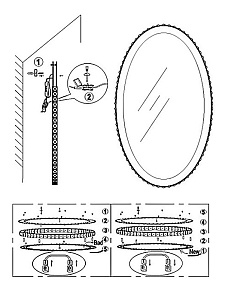 Зеркало настенное Globo Marilyn I 67038-44