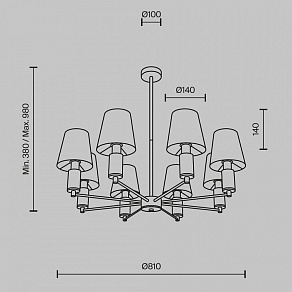 Люстра на штанге Maytoni Lira MOD483PL-08BS