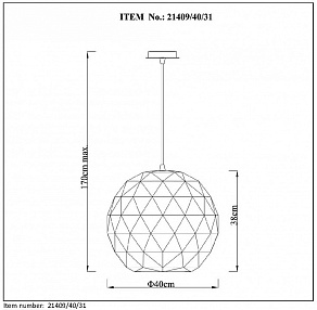 Подвесной светильник Lucide Otona 21409/40/31