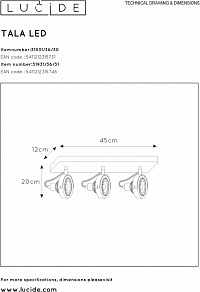 Светильник на штанге Lucide Tala Led 31931/36/31