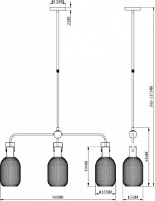 Люстра на штанге Moderli Alina V2801-3C
