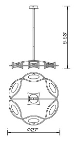Люстра на штанге Mantra Krom Cromo 0887
