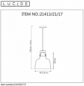 Подвесной светильник Lucide Naut 21413/21/17
