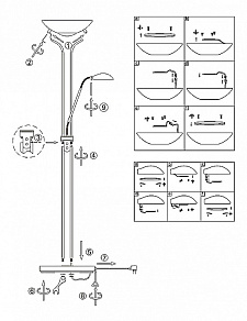 Торшер с подсветкой Globo Leonas 59020