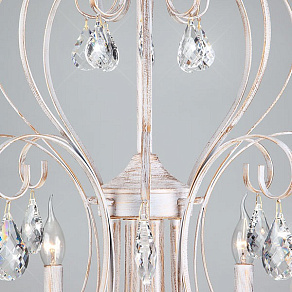 Подвесная люстра Eurosvet Alda 3305/8 белый с золотом/прозрачный хрусталь Strotskis