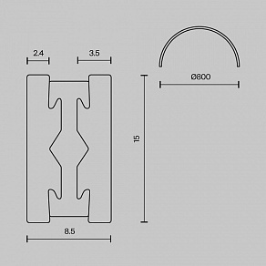 Трек подвесной Maytoni Busbar trunkings Flarity TRX154-SR-D800-PT