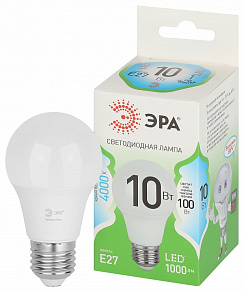 Лампа светодиодная Эра Green Line E27 10Вт 4000K LED A60-10W-840-E27 GL