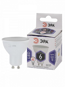 Лампа светодиодная Эра Стандарт GU10 6Вт 6000K LED MR16-6W-860-GU10