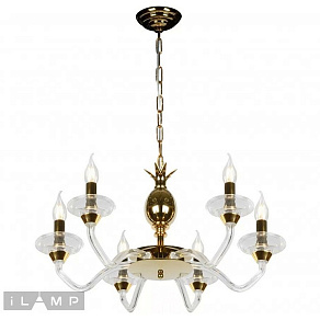 Подвесная люстра iLamp Flo YT2049-6 GD+Cear