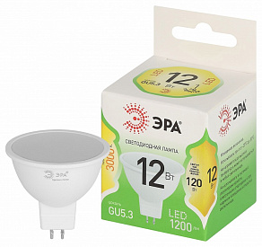 Лампа светодиодная Эра Green Line GU10 12Вт 3000K LED MR16-12W-830-GU10 GL