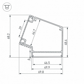 Профиль накладной Arlight BOX73-A30-2000 ANOD 017352