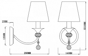 Бра Rivoli Principessa A1 CR Б0038383