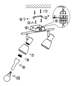 Бра Globo Raider I 54538-2