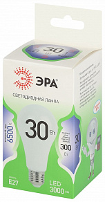 Лампа светодиодная Эра Green Line E27 30Вт 6500K LED A65-30W-865-E27 GL